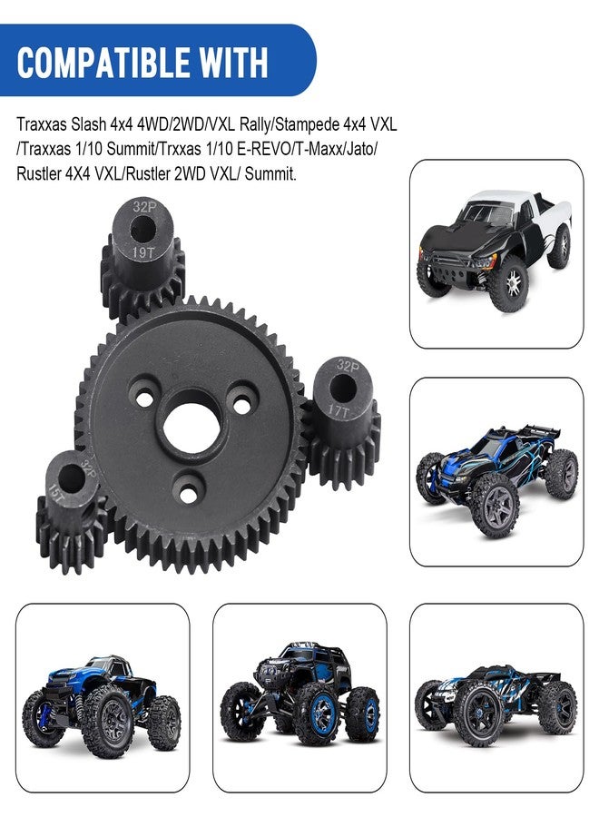 مجموعة تروس RC المعدنية الفولاذية 54T 32P مع تروس صغيرة 15T/17T/19T، بديلة للرقم 3956، متوافقة مع سيارات Traxxas Slash 4x4 4WD/2WD/VXL Rally/Stampede 4x4 VXL/Summit/E-REVO/T-Maxx/Rustler 4X4 VXL - Image 5